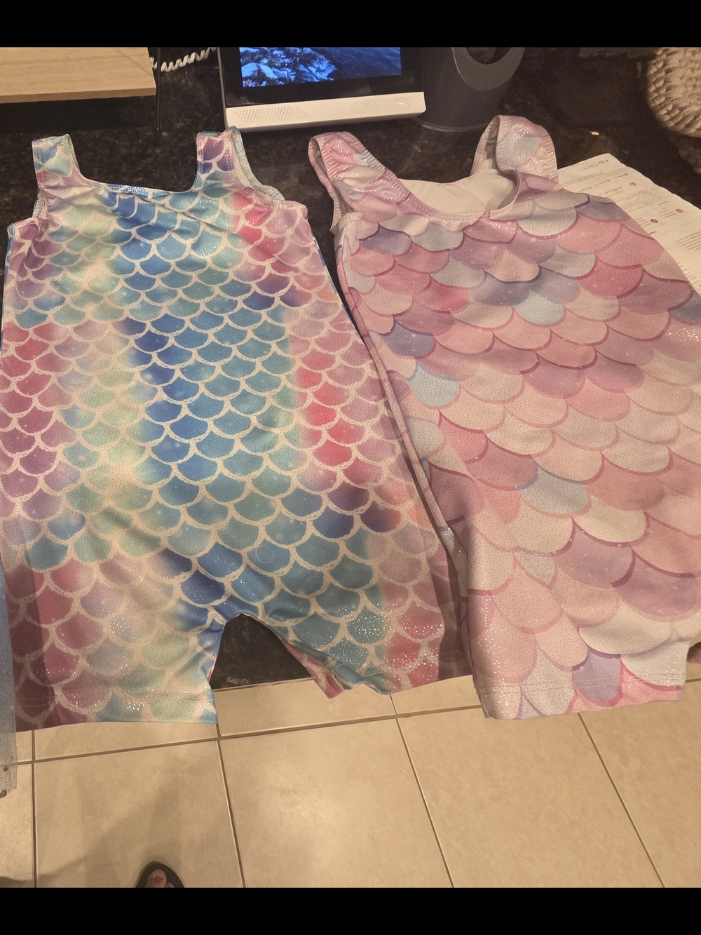 Kids Mermaid Scale Leotards
